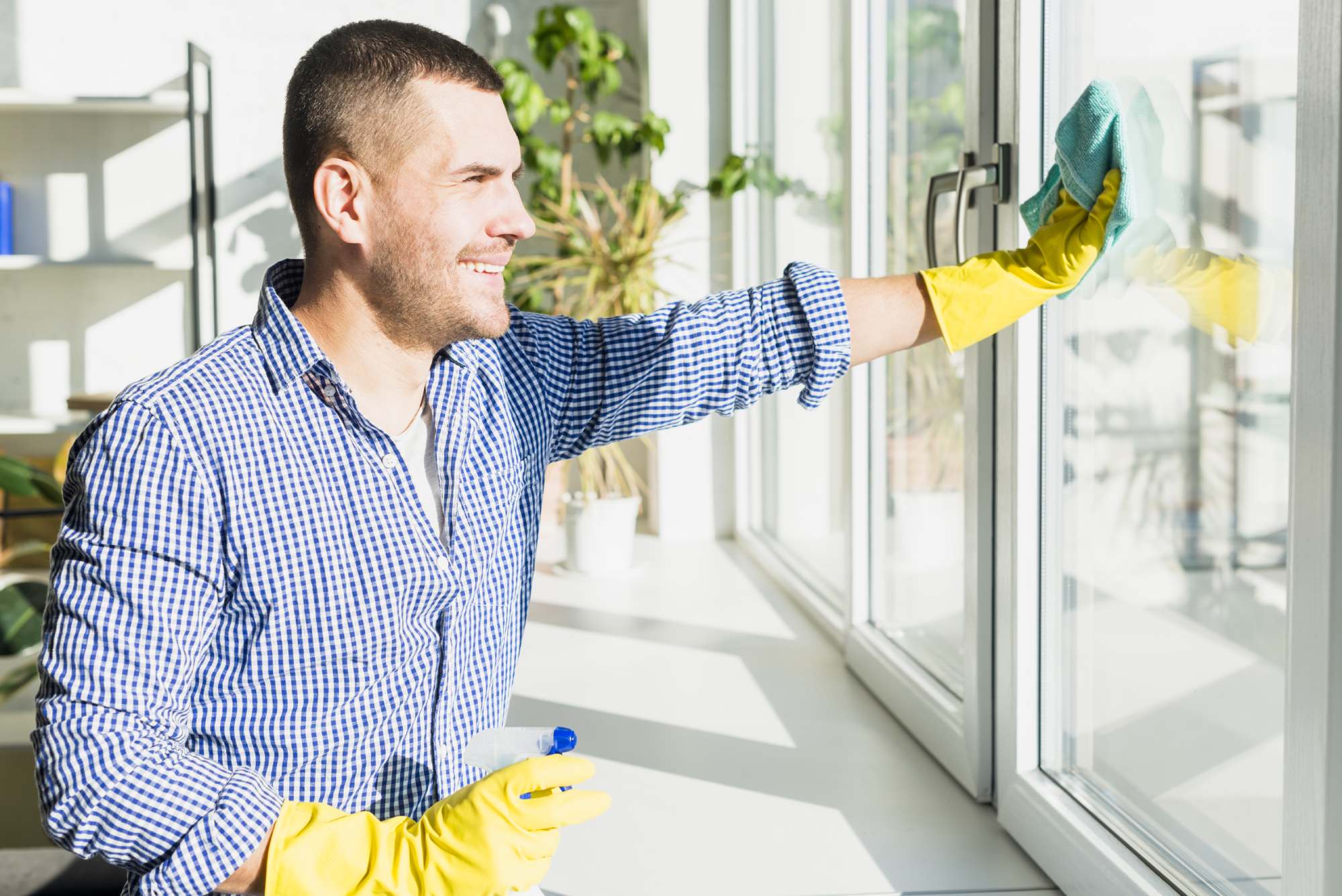 Cleaning a sliding glass door